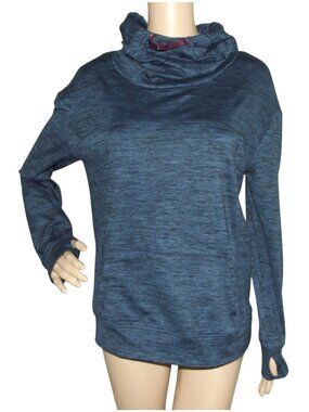 Crane Hoodie Shirt Womens Small Blue Heather Active Pullover thumb holes